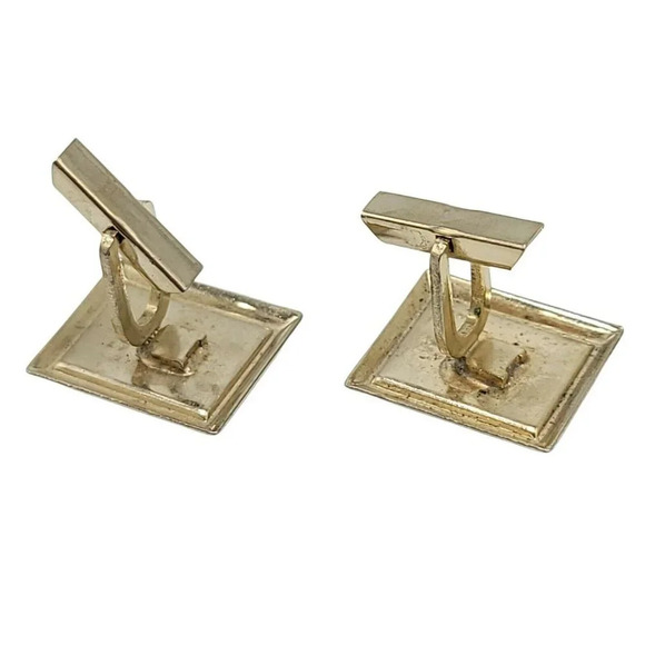 Florida Cufflinks State Lucite Plastic Cover Gift Souvenir MCM Gold Tone Vintage - Picture 4 of 4